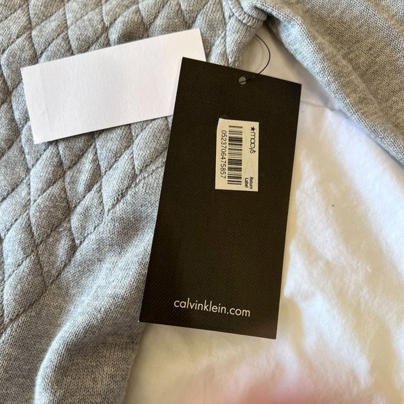 Calvin Klein Gray Diamond Quilted Bomber Jacket size M, NWT - Picture 10 of 13
